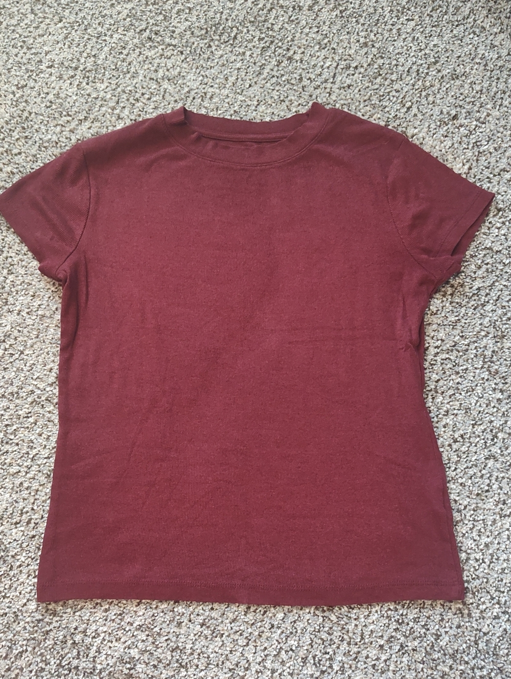 a new day Short Sleeve Crew Tee in Burgundy Red